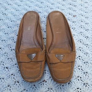 Vintage Prada Slip On Leather Flats Mules